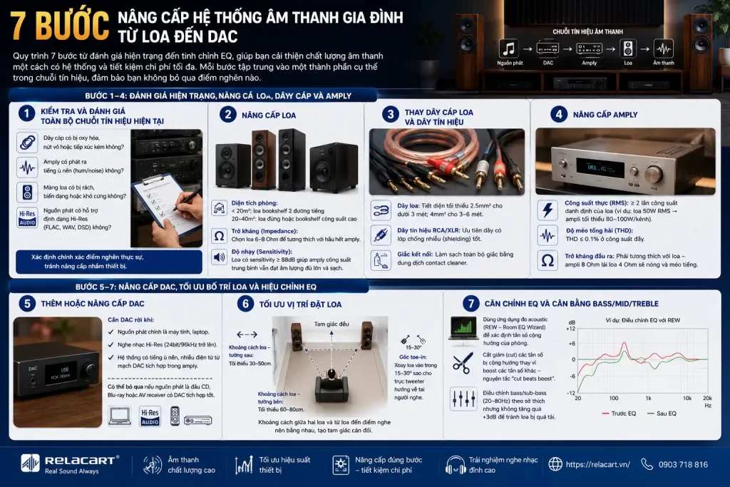 7 Buoc Nang Cap He Thong Am Thanh Gia Dinh Tu Loa Den DAC