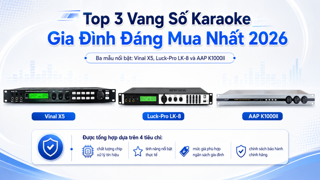 Gợi Ý Vang Số Karaoke Gia Đình Đáng Mua Nhất 2026: Vinal X5, Luck-Pro LK-8 Hay AAP K1000II? 2 Top 3 Vang Số Karaoke Gia Đình Đáng Mua Nhất 2026
