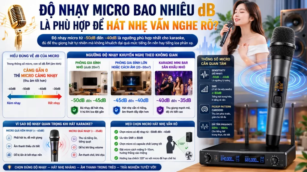Độ Nhạy Micro Bao Nhiêu dB Là Phù Hợp Để Hát Nhẹ Vẫn Nghe Rõ?
