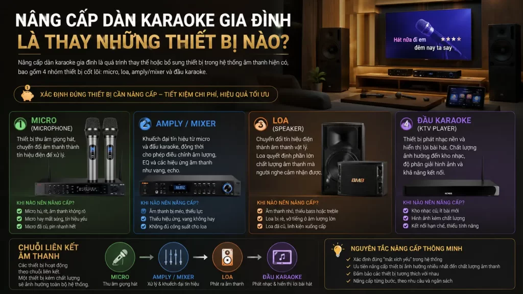 Nâng Cấp Dàn Karaoke Gia Đình Là Thay Những Thiết Bị Nào