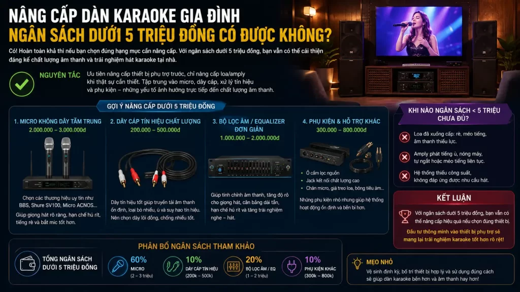 Nâng Cấp Dàn Karaoke Gia Đình Ngân Sách Dưới 5 Triệu Đồng Có Được Không