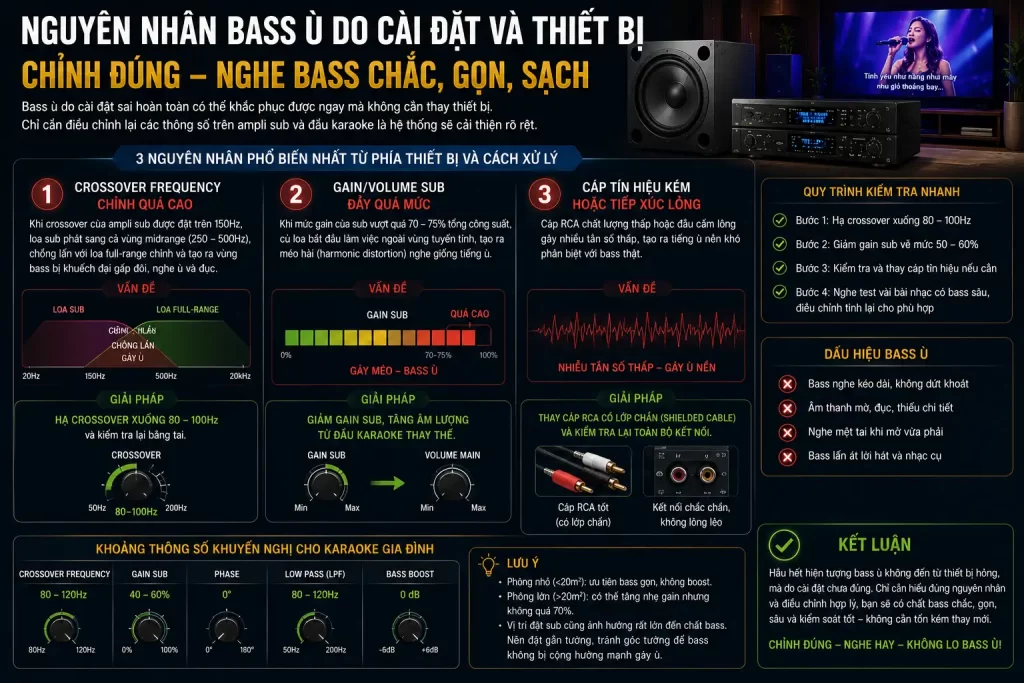 Nguyên nhân bass ù do cài đặt và thiết bị