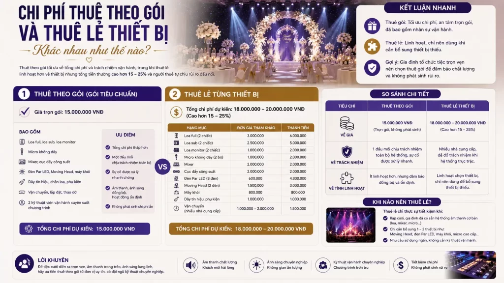 Chi phí thuê theo gói và thuê lẻ thiết bị khác nhau như thế nào