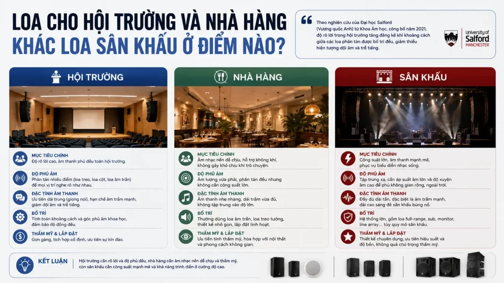 Loa Cho Hoi Truong Va Nha Hang Khac Loa San Khau O Diem Nao