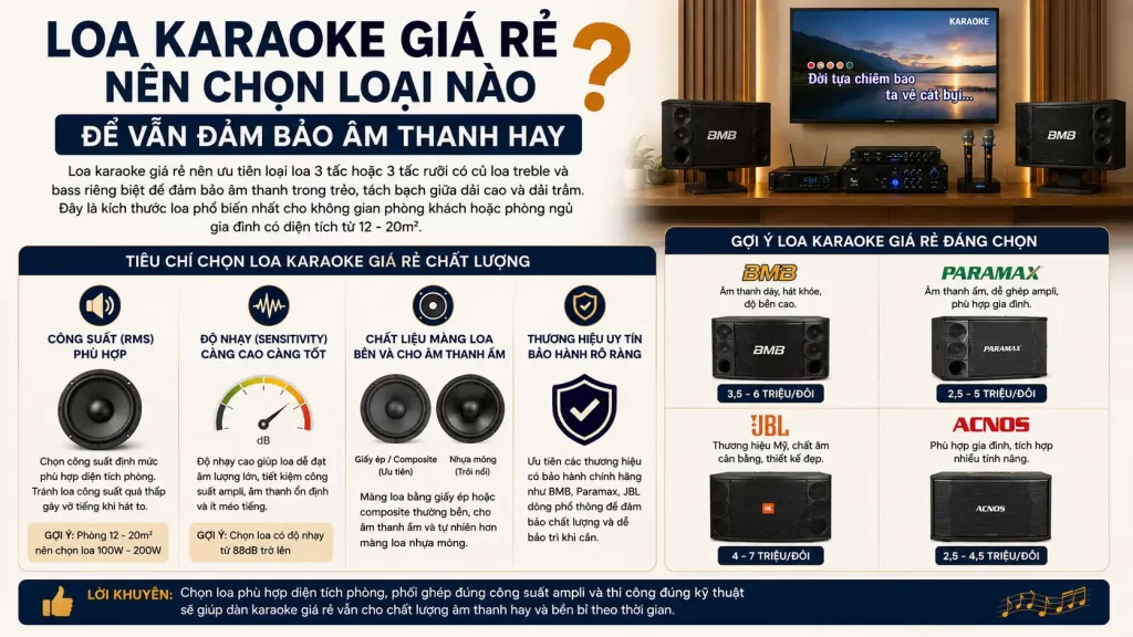 Lắp Đặt Hệ Thống Âm Thanh Karaoke Giá Rẻ: Báo Giá & Cấu Hình Tối Ưu 2 Loa Karaoke Gia Re Nen Chon Loai Nao De Van Dam Bao Am Thanh Hay