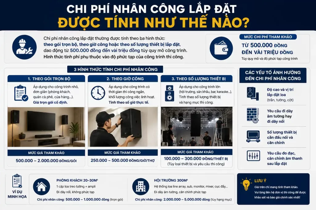 Chi Phí Nhân Công Lắp Đặt Được Tính Như Thế Nào?
