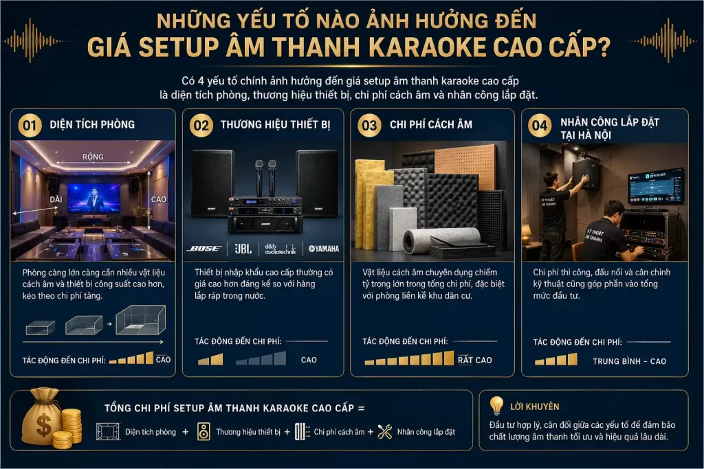 Setup Âm Thanh Karaoke Cao Cấp Tại Hà Nội: Quy Trình, Thiết Bị Và Chi Phí 3 Những Yếu Tố Nào Ảnh Hưởng Đến Giá Setup Âm Thanh Karaoke Cao Cấp?