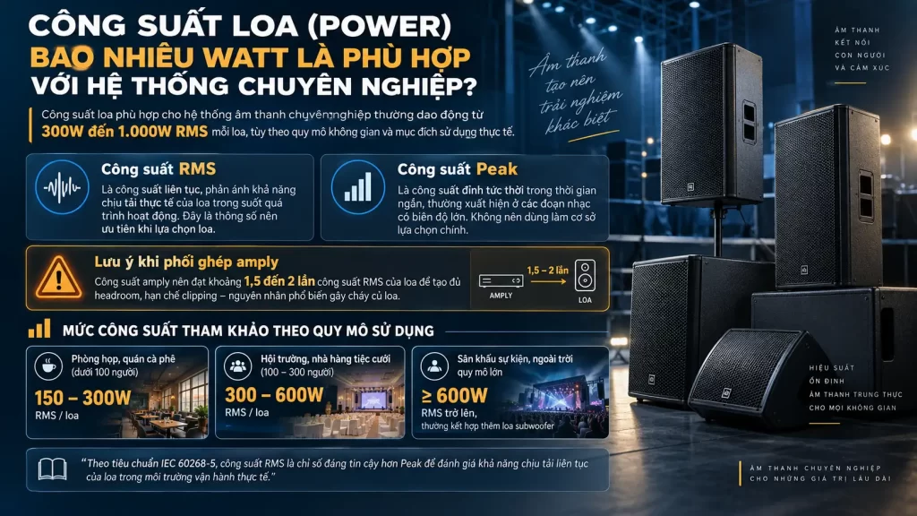 Công Suất Loa (Power) Bao Nhiêu Watt Là Phù Hợp Với Hệ Thống Chuyên Nghiệp?