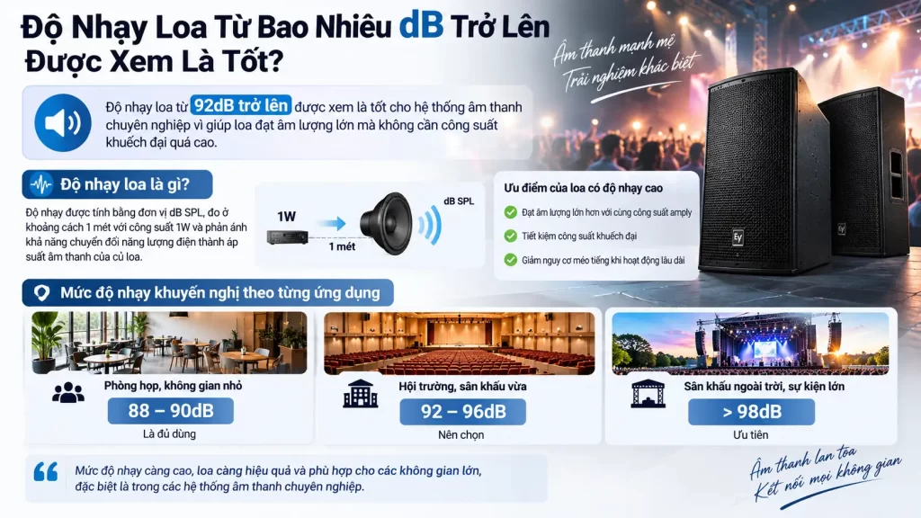 Cách Chọn Loa Cho Hệ Thống Âm Thanh Chuyên Nghiệp: Tiêu Chí Và Phân Loại 2 Độ Nhạy Loa Từ Bao Nhiêu dB Trở Lên Được Xem Là Tốt?