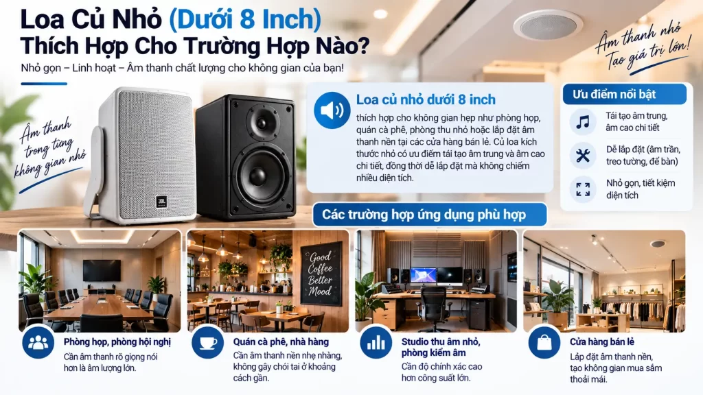 Cách Chọn Loa Cho Hệ Thống Âm Thanh Chuyên Nghiệp: Tiêu Chí Và Phân Loại 3 Loa Củ Nhỏ (Dưới 8 Inch) Thích Hợp Cho Trường Hợp Nào?