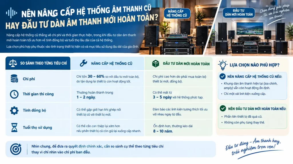 Nen nang cap he thong am thanh cu hay dau tu dan am thanh moi hoan toan