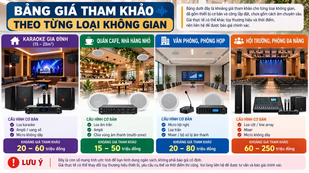 Lắp Đặt Hệ Thống Âm Thanh Tại Khương Trung Cho Từng Loại Không Gian 3 Bảng Giá Tham Khảo Theo Từng Loại Không Gian