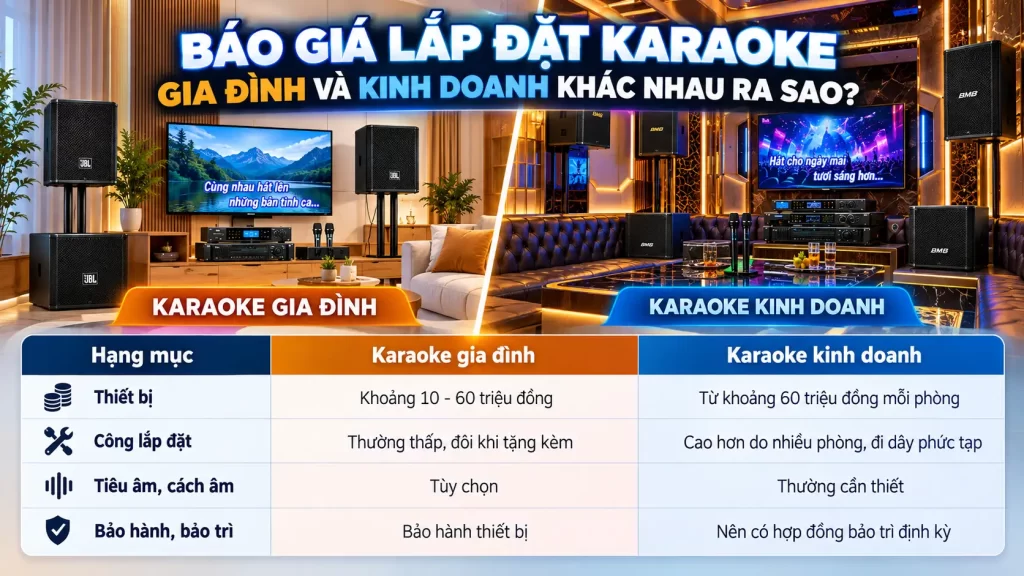 Báo Giá Lắp Đặt Karaoke Gia Đình Và Karaoke Kinh Doanh Khác Nhau Ra Sao?