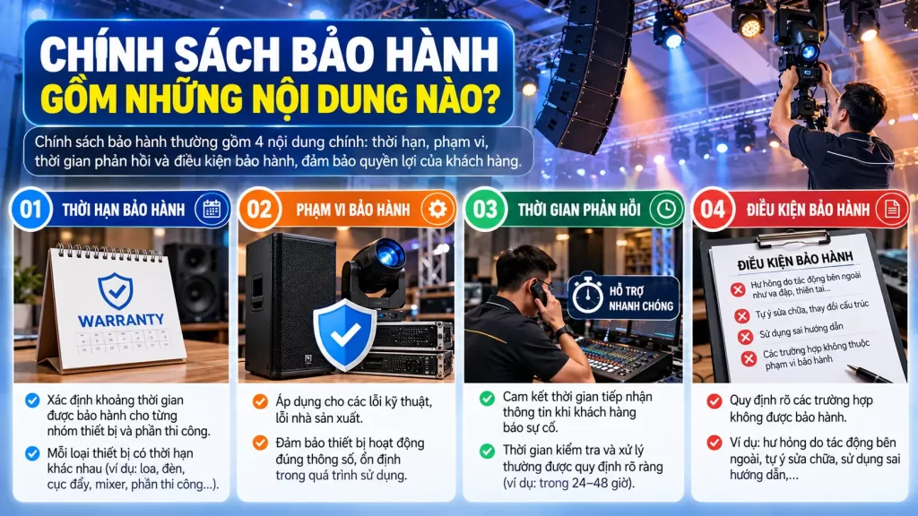 Chính sách bảo hành gồm những nội dung nào?